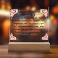 Load image into Gallery viewer, TO MY BEAUTIFUL DAUGHTER SQUARE ACRYLIC PLAQUE
