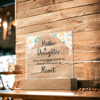 Load image into Gallery viewer, TO MY DAUGHTER DISTANCE SQUARE ACRYLIC PLAQUE