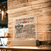 Load image into Gallery viewer, TO MY DAUGHTER LION CROWN ACRYLIC SQUARE PLAQUE