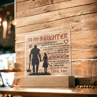 Load image into Gallery viewer, TO MY DAUGHTER VIKING SQUARE ACRYLIC PLAQUE