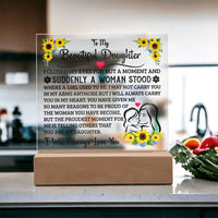 Load image into Gallery viewer, TO MY DAUGHTER SQUARE ACRYLIC PLAQUE