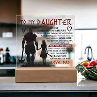 Load image into Gallery viewer, TO MY DAUGHTER VIKING SQUARE ACRYLIC PLAQUE