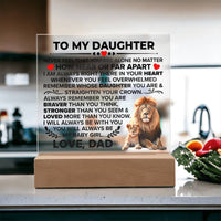 Load image into Gallery viewer, TO MY DAUGHTER BRAVER SQUARE ACRYLIC