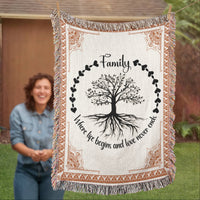 Load image into Gallery viewer, Family Roots, Celtic Tree Woven Blanket