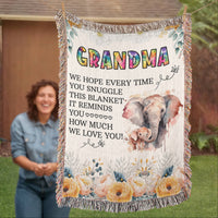 Load image into Gallery viewer, To My Grandma - Elephant Woven Blanket
