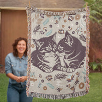 Load image into Gallery viewer, Snuggling Kitties - Woven Blanket