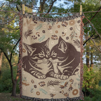Load image into Gallery viewer, Snuggling Kitties - Woven Blanket