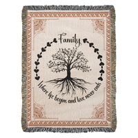 Load image into Gallery viewer, Family Roots, Celtic Tree Woven Blanket