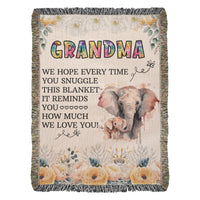 Load image into Gallery viewer, To My Grandma - Elephant Woven Blanket