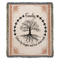Load image into Gallery viewer, Family Roots, Celtic Tree Woven Blanket