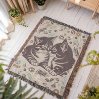 Load image into Gallery viewer, Snuggling Kitties - Woven Blanket