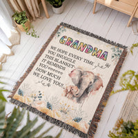 Load image into Gallery viewer, To My Grandma - Elephant Woven Blanket