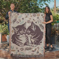 Load image into Gallery viewer, Snuggling Kitties - Woven Blanket