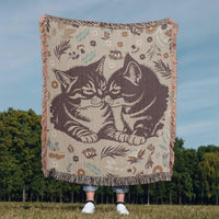 Load image into Gallery viewer, Snuggling Kitties - Woven Blanket
