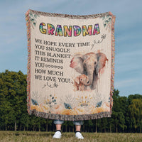 Load image into Gallery viewer, To My Grandma - Elephant Woven Blanket