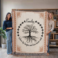 Load image into Gallery viewer, Family Roots, Celtic Tree Woven Blanket