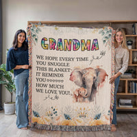 Load image into Gallery viewer, To My Grandma - Elephant Woven Blanket