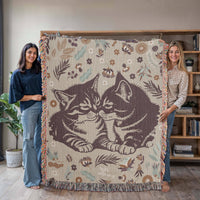 Load image into Gallery viewer, Snuggling Kitties - Woven Blanket