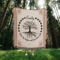 Load image into Gallery viewer, Family Roots, Celtic Tree Woven Blanket