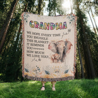 Load image into Gallery viewer, To My Grandma - Elephant Woven Blanket