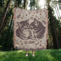 Load image into Gallery viewer, Snuggling Kitties - Woven Blanket