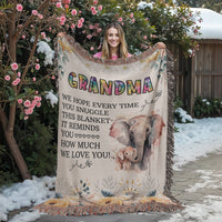 Load image into Gallery viewer, To My Grandma - Elephant Woven Blanket