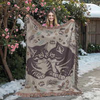 Load image into Gallery viewer, Snuggling Kitties - Woven Blanket
