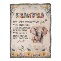 Load image into Gallery viewer, To My Grandma - Elephant Woven Blanket