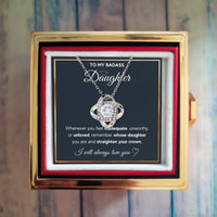 Load image into Gallery viewer, Badass Crown - Daughter Birthday Necklace with Rose Box