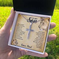 Load image into Gallery viewer, TO MY SON THIS OLD LION CROSS NECKLACE GIFT SET