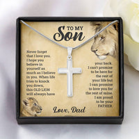 Load image into Gallery viewer, TO MY SON THIS OLD LION CROSS NECKLACE GIFT SET
