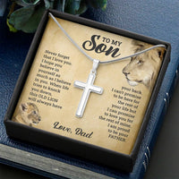 Load image into Gallery viewer, TO MY SON THIS OLD LION CROSS NECKLACE GIFT SET