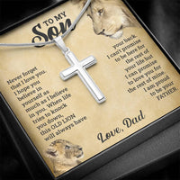 Load image into Gallery viewer, TO MY SON THIS OLD LION CROSS NECKLACE GIFT SET