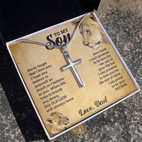 Load image into Gallery viewer, TO MY SON THIS OLD LION CROSS NECKLACE GIFT SET
