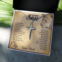 Load image into Gallery viewer, TO MY SON THIS OLD LION CROSS NECKLACE GIFT SET