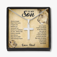 Load image into Gallery viewer, TO MY SON THIS OLD LION CROSS NECKLACE GIFT SET