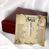 Load image into Gallery viewer, TO MY SON THIS OLD LION CROSS NECKLACE GIFT SET
