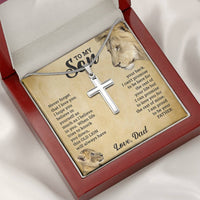 Load image into Gallery viewer, TO MY SON THIS OLD LION CROSS NECKLACE GIFT SET