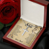 Load image into Gallery viewer, TO MY SON THIS OLD LION CROSS NECKLACE GIFT SET