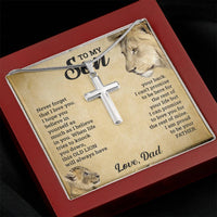 Load image into Gallery viewer, TO MY SON THIS OLD LION CROSS NECKLACE GIFT SET
