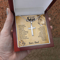 Load image into Gallery viewer, TO MY SON THIS OLD LION CROSS NECKLACE GIFT SET